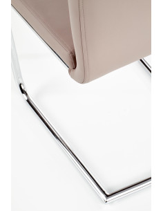 K224 Krzesło Stal Chromowana/Eco-Skóra Cappuccino - Elegancja i Ciepło 2