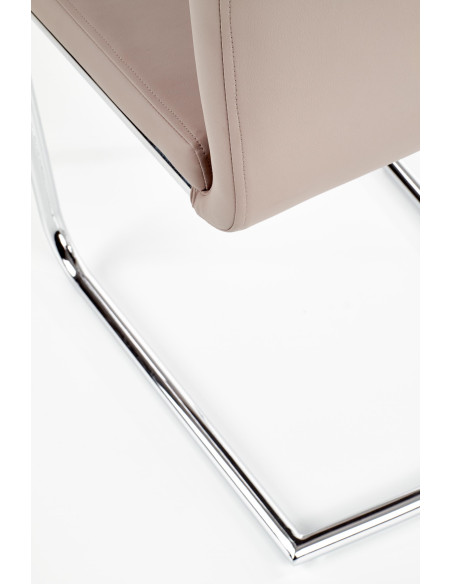 K224 Krzesło Stal Chromowana/Eco-Skóra Cappuccino - Elegancja i Ciepło