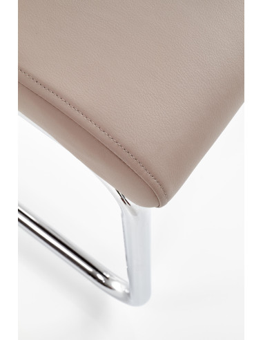 K224 Krzesło Stal Chromowana/Eco-Skóra Cappuccino - Elegancja i Ciepło