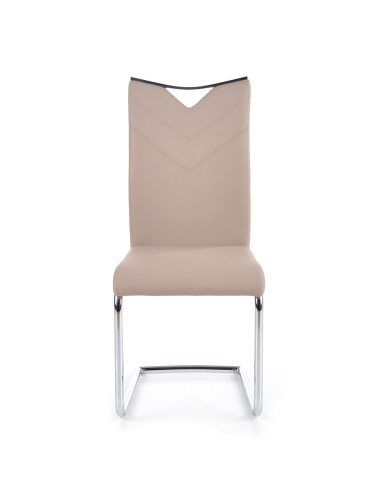 K224 Krzesło Stal Chromowana/Eco-Skóra Cappuccino - Elegancja i Ciepło