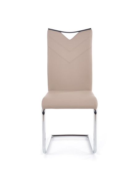 K224 Krzesło Stal Chromowana/Eco-Skóra Cappuccino - Elegancja i Ciepło
