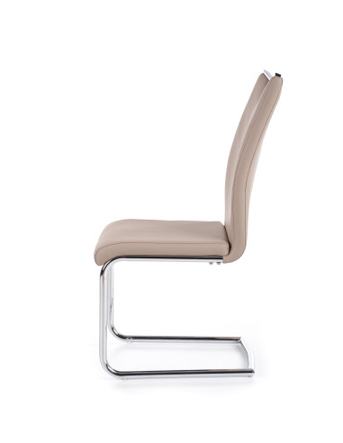 K224 Krzesło Stal Chromowana/Eco-Skóra Cappuccino - Elegancja i Ciepło
