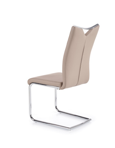 K224 Krzesło Stal Chromowana/Eco-Skóra Cappuccino - Elegancja i Ciepło
