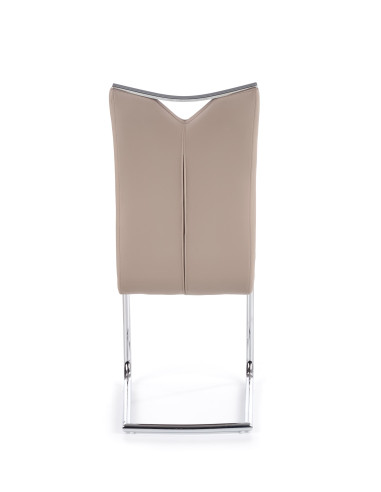 K224 Krzesło Stal Chromowana/Eco-Skóra Cappuccino - Elegancja i Ciepło