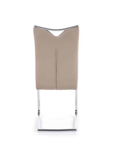 K224 Krzesło Stal Chromowana/Eco-Skóra Cappuccino - Elegancja i Ciepło