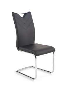 K224 Krzesło Stal Chromowana/Eco-Skóra Czarny - Prostota i Elegancja