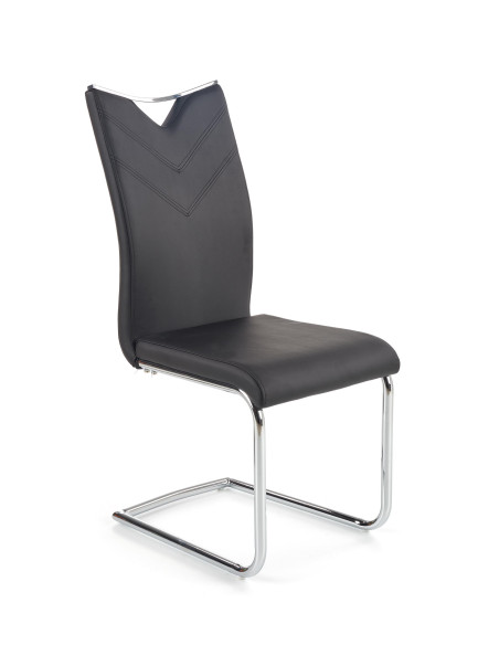 K224 Krzesło Stal Chromowana/Eco-Skóra Czarny - Prostota i Elegancja