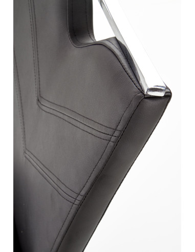 K224 Krzesło Stal Chromowana/Eco-Skóra Czarny - Prostota i Elegancja