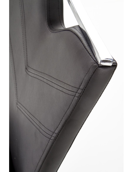 K224 Krzesło Stal Chromowana/Eco-Skóra Czarny - Prostota i Elegancja