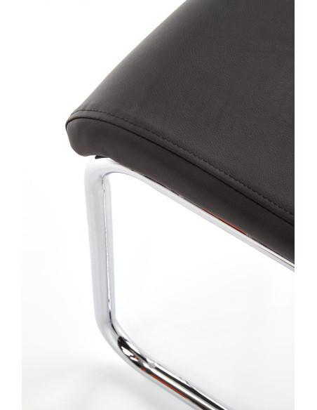 K224 Krzesło Stal Chromowana/Eco-Skóra Czarny - Prostota i Elegancja