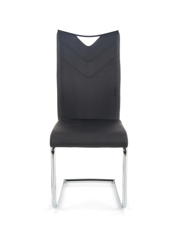 K224 Krzesło Stal Chromowana/Eco-Skóra Czarny - Prostota i Elegancja