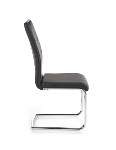 K224 Krzesło Stal Chromowana/Eco-Skóra Czarny - Prostota i Elegancja