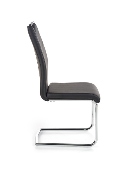K224 Krzesło Stal Chromowana/Eco-Skóra Czarny - Prostota i Elegancja