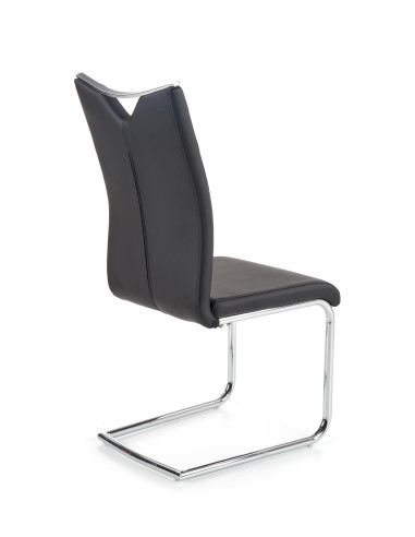 K224 Krzesło Stal Chromowana/Eco-Skóra Czarny - Prostota i Elegancja