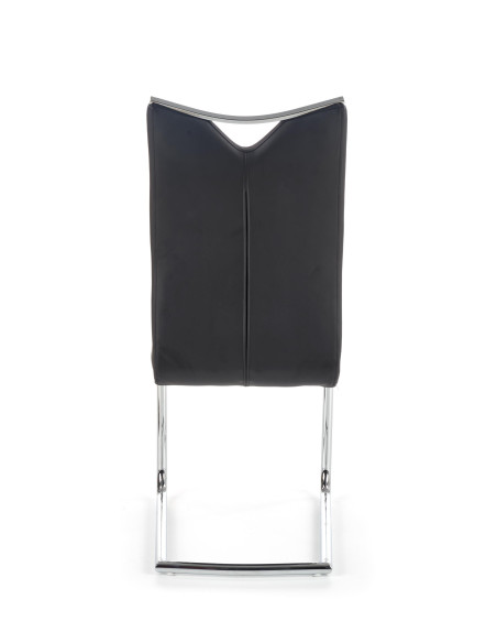 K224 Krzesło Stal Chromowana/Eco-Skóra Czarny - Prostota i Elegancja