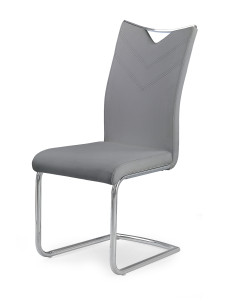 K224 Krzesło Stal Chromowana/Eco-Skóra Popiel - Nowoczesność i Styl