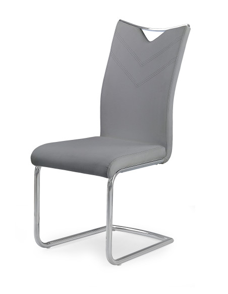 K224 Krzesło Stal Chromowana/Eco-Skóra Popiel - Nowoczesność i Styl