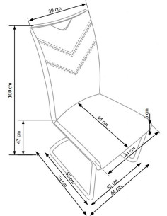 K224 Krzesło Stal Chromowana/Eco-Skóra Popiel - Nowoczesność i Styl 2