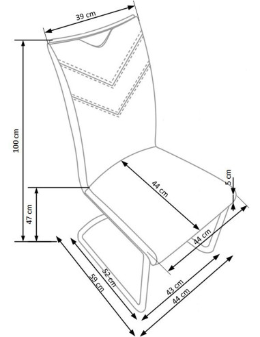 K224 Krzesło Stal Chromowana/Eco-Skóra Popiel - Nowoczesność i Styl