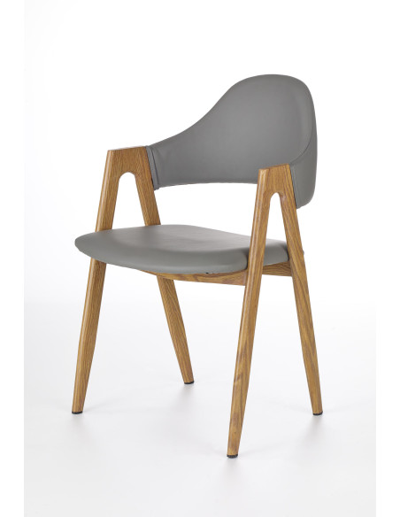 K247 Krzesło Eco-Skóra Popiel/Dąb Miodowy - Elegancja i Styl