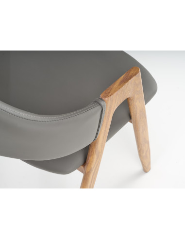 K247 Krzesło Eco-Skóra Popiel/Dąb Miodowy - Elegancja i Styl