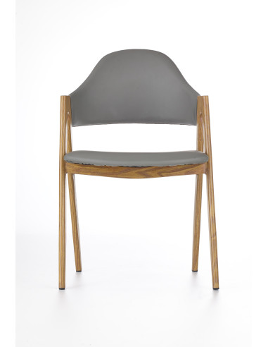 K247 Krzesło Eco-Skóra Popiel/Dąb Miodowy - Elegancja i Styl