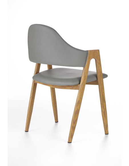 K247 Krzesło Eco-Skóra Popiel/Dąb Miodowy - Elegancja i Styl