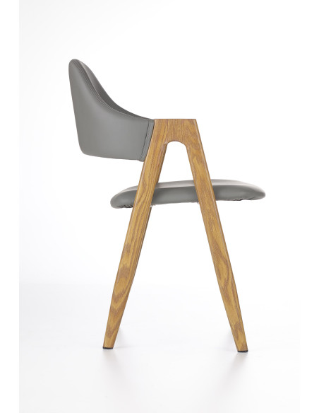 K247 Krzesło Eco-Skóra Popiel/Dąb Miodowy - Elegancja i Styl