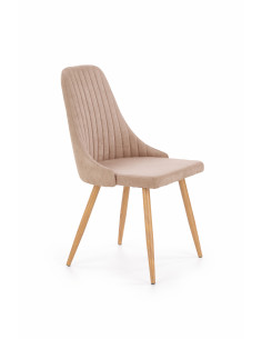 K285 Krzesło Beżowe w Pasy - Nowoczesność i Elegancja