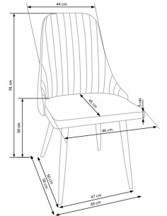 K285 Krzesło Beżowe w Pasy - Nowoczesność i Elegancja 2