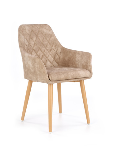 K287 Krzesło Eco-Skóra w Romby Beżowe - Ciepło i Komfort