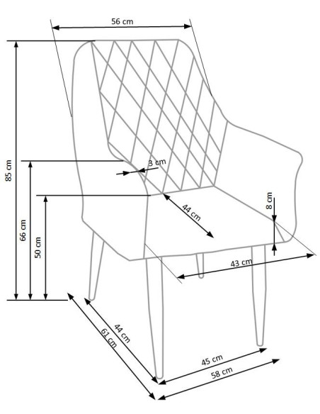 K287 Krzesło Eco-Skóra w Romby Beżowe - Ciepło i Komfort