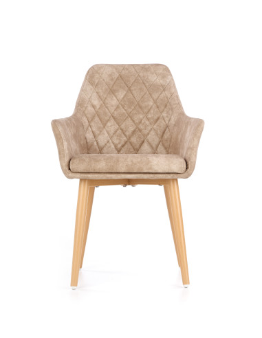 K287 Krzesło Eco-Skóra w Romby Beżowe - Ciepło i Komfort