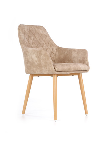 K287 Krzesło Eco-Skóra w Romby Beżowe - Ciepło i Komfort