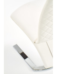 K291 Krzesło Eco-Skóra Stal Chromowana Biały - Nowoczesna Klasyka 2