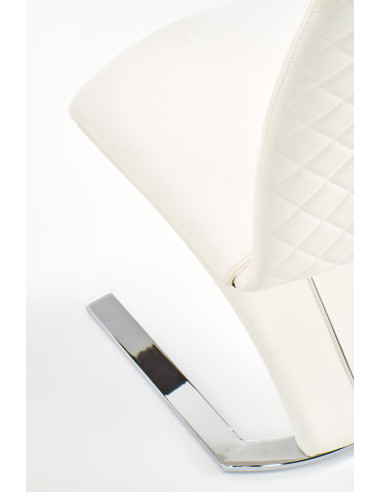 K291 Krzesło Eco-Skóra Stal Chromowana Biały - Nowoczesna Klasyka