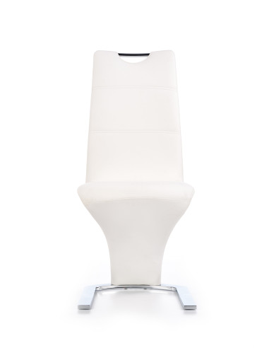 K291 Krzesło Eco-Skóra Stal Chromowana Biały - Nowoczesna Klasyka