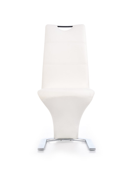 K291 Krzesło Eco-Skóra Stal Chromowana Biały - Nowoczesna Klasyka