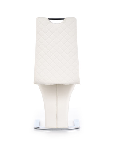 K291 Krzesło Eco-Skóra Stal Chromowana Biały - Nowoczesna Klasyka