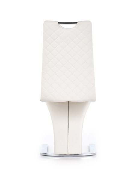 K291 Krzesło Eco-Skóra Stal Chromowana Biały - Nowoczesna Klasyka