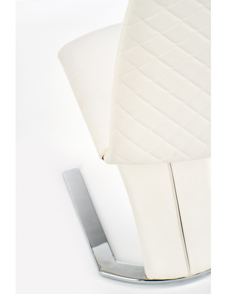 K291 Krzesło Eco-Skóra Stal Chromowana Biały - Nowoczesna Klasyka