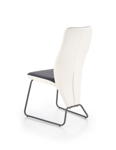 K300 krzesło tył - biały, przód - czarny, stelaż - super grey 