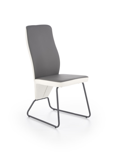 K300 krzesło tył - biały, przód - popiel, stelaż - super grey 