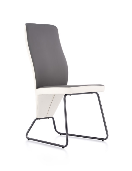K300 krzesło tył - biały, przód - popiel, stelaż - super grey 