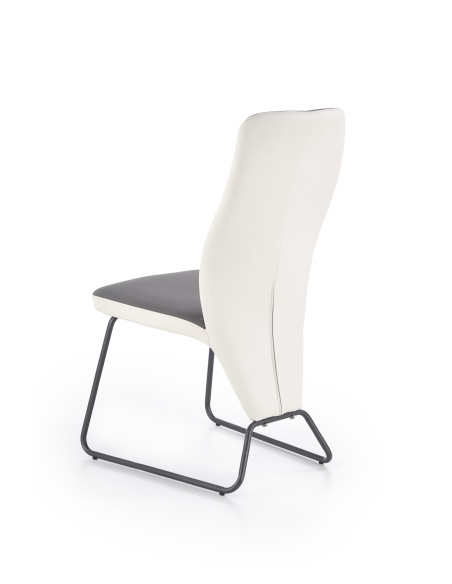 K300 krzesło tył - biały, przód - popiel, stelaż - super grey 