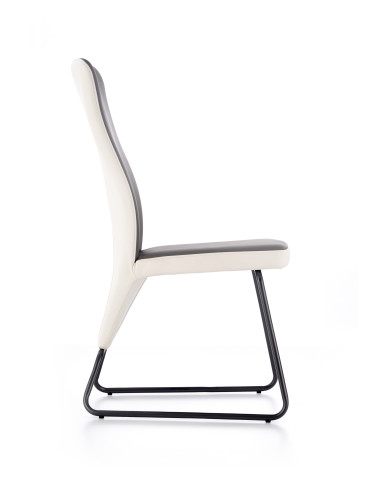 K300 krzesło tył - biały, przód - popiel, stelaż - super grey 