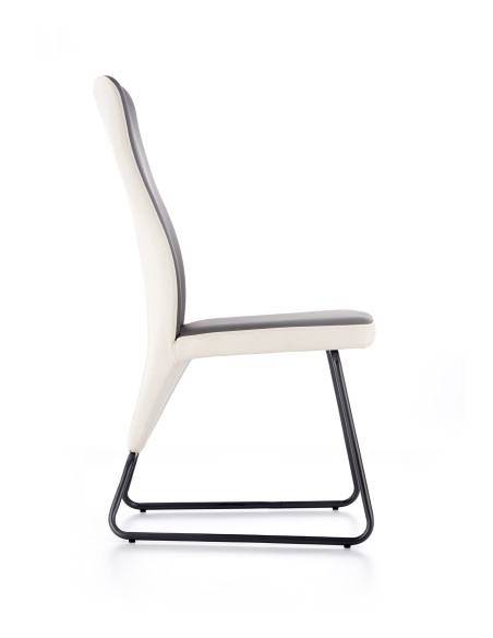 K300 krzesło tył - biały, przód - popiel, stelaż - super grey 