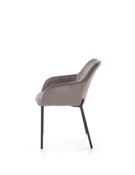 K305 Krzesło Popielaty Velvet z Czarnymi Nogami - Nowoczesność i Wygoda