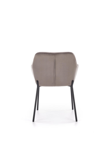 K305 Krzesło Popielaty Velvet z Czarnymi Nogami - Nowoczesność i Wygoda