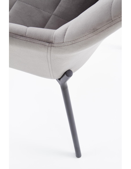 K305 Krzesło Popielaty Velvet z Czarnymi Nogami - Nowoczesność i Wygoda